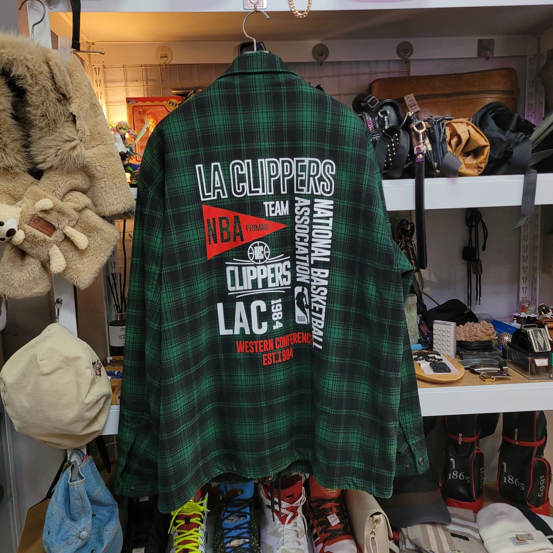 NBA 클리퍼스 체크 셔츠 자켓 상품이미지2