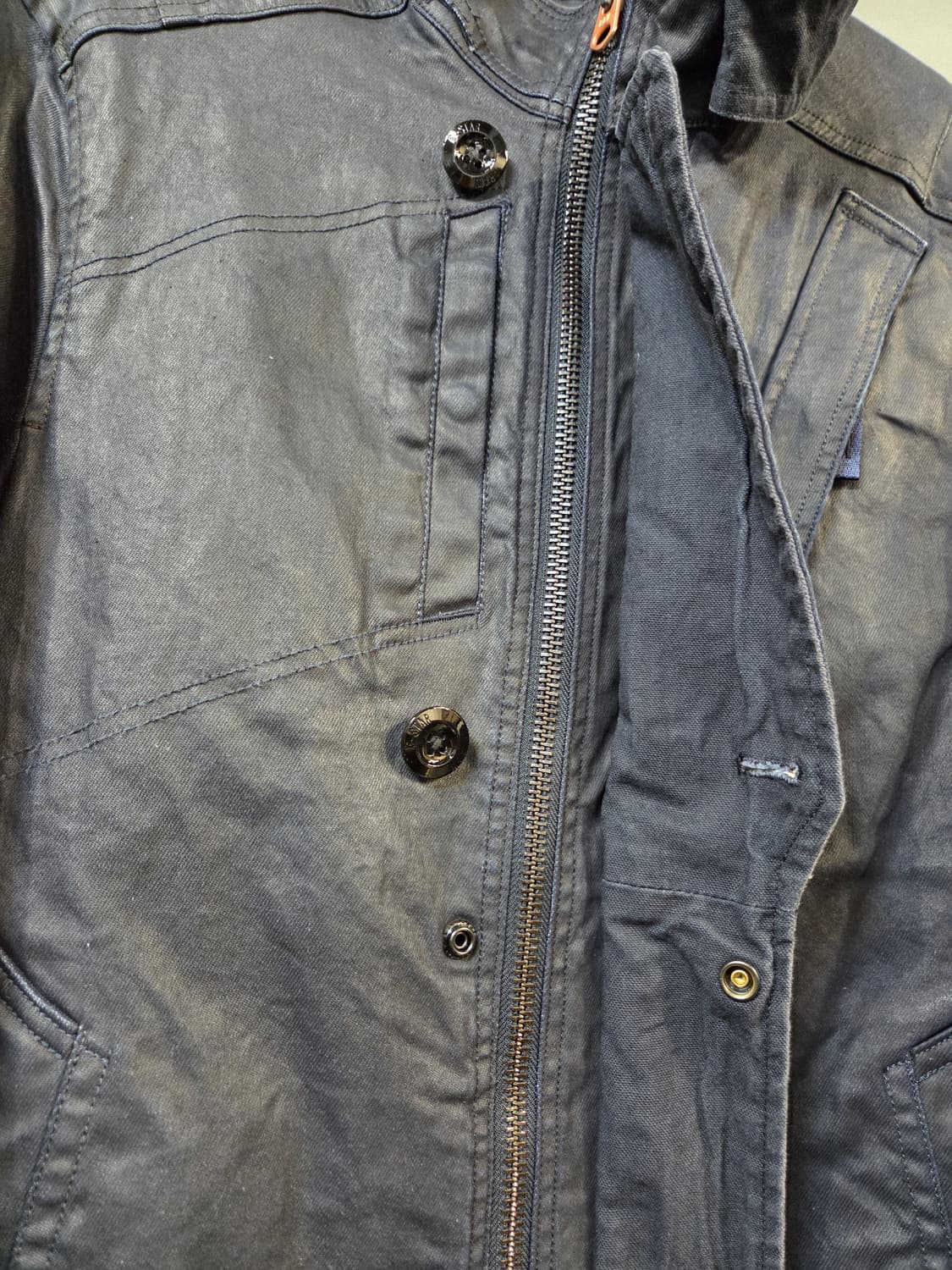 G-STAR네이비 블루 워싱 코트(M)택없음/디피용 상품이미지6