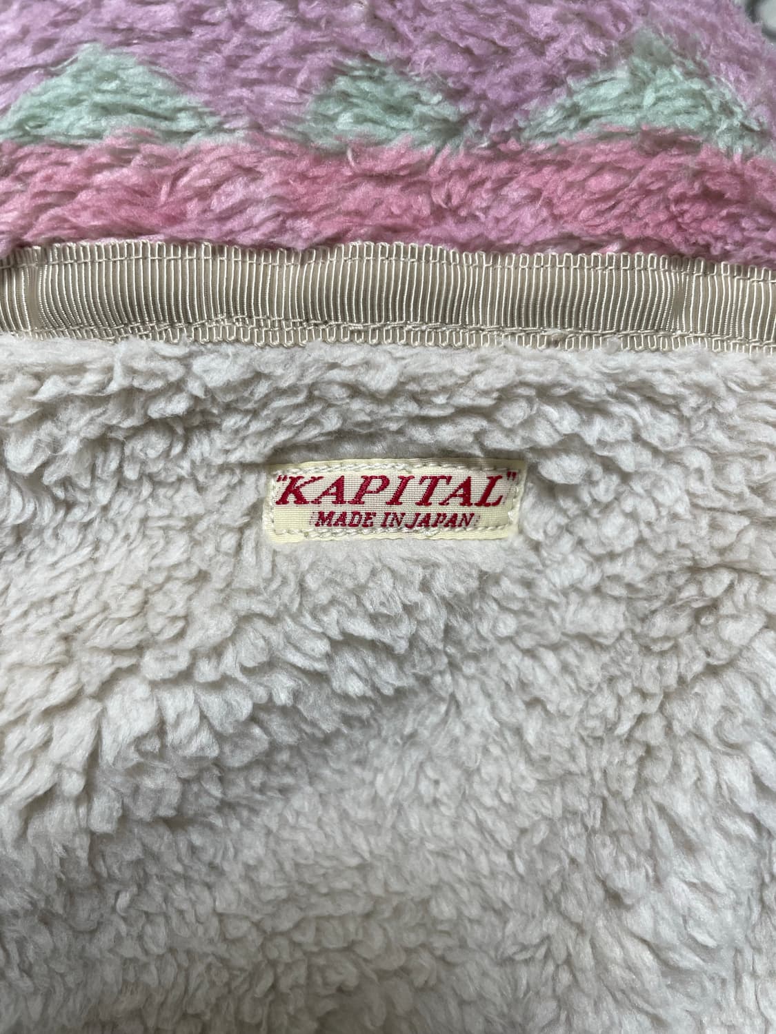 캐피탈 애슐랜드 스트라이프 앤 본 플리스 집 블루종 핑크 상품이미지4