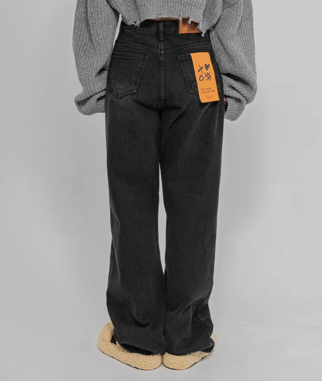 판도라핏 와이드 에보니 데님 M 흑청 상품이미지2