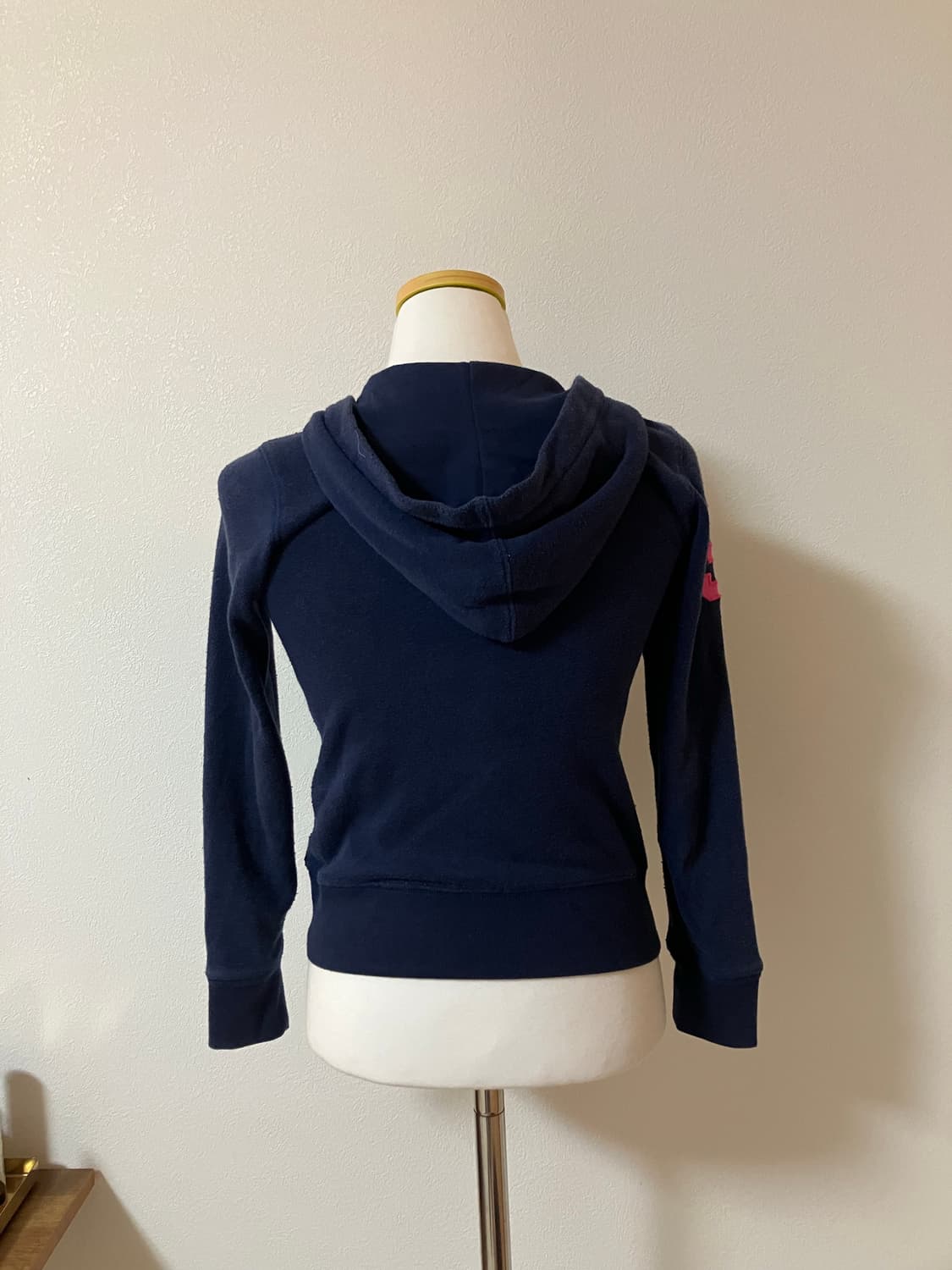 폴로 랄프로렌 네이비 핑크 빅포니 후드집업 딱붙핏 상품이미지3