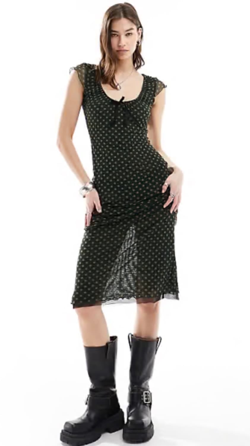 asos 빈티지 도트 원피스 상품이미지2