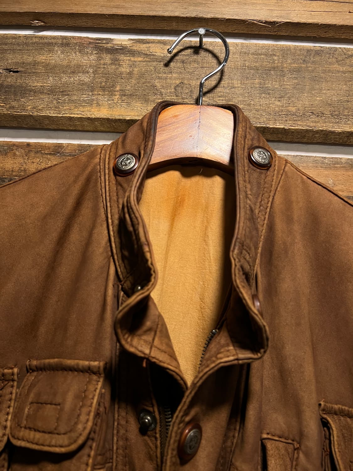 [L]90's USA 빈티지 브라운 리얼레더 멀티포켓 헌팅 베스트 상품이미지2