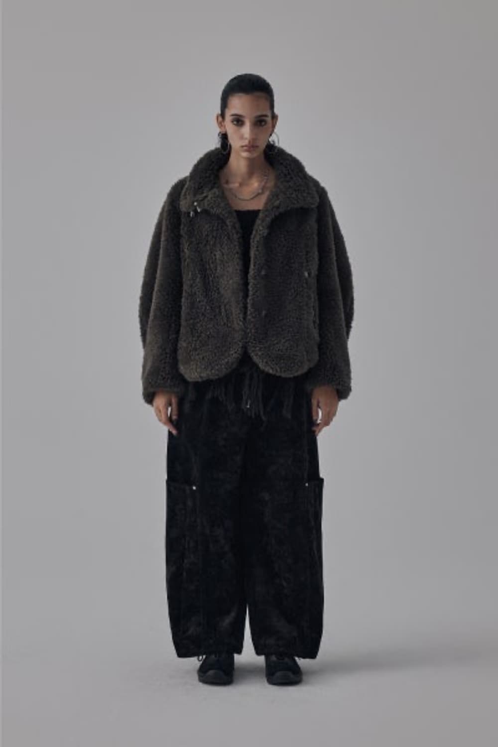 트리밍버드 시어링 퍼 자켓 차콜 Shearing Fur Jacket 상품이미지2