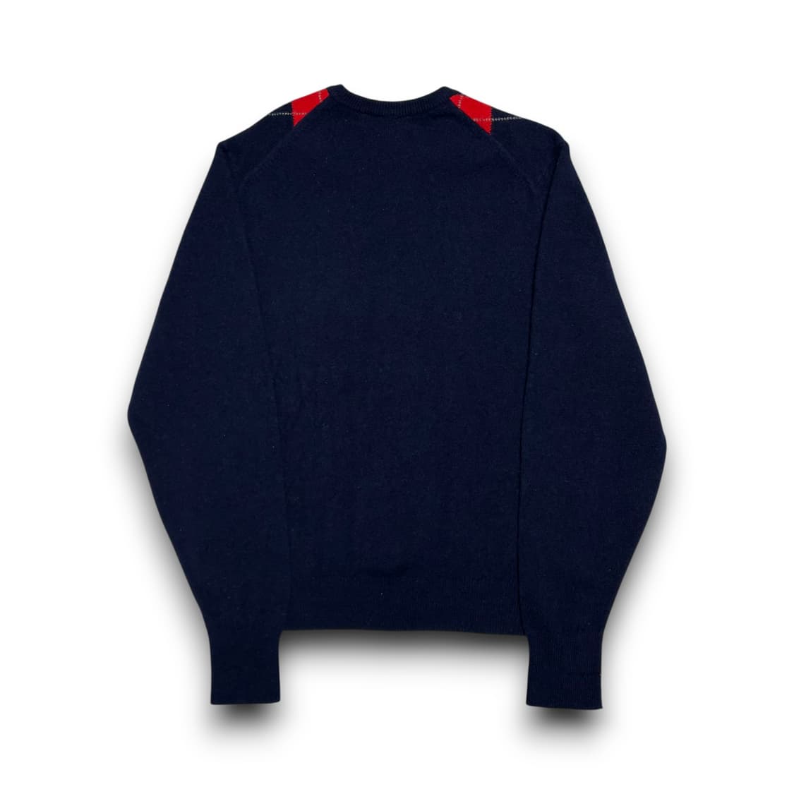 Burberrys 100% 램스울 아가일 패턴 네이비 브이넥 니트 스웨터 상품이미지2