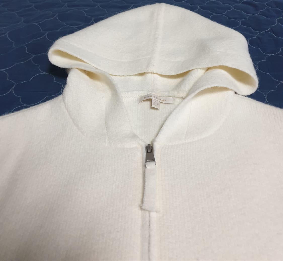 (24FW) 플라스틱아일랜드 니트 후드집업 크림 (M) 상품이미지2