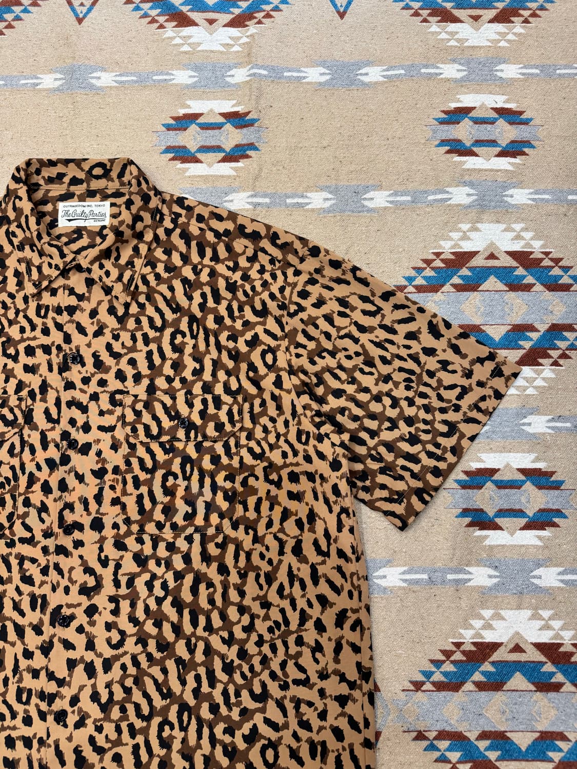 [XL] 와코마리아 x 디키즈 오픈카라 워크셔츠 레오파드  상품이미지4