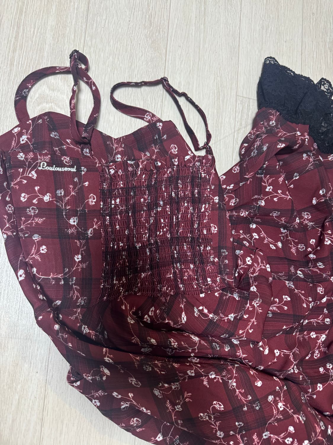 루루서울 체크 플라워 롱 원피스 XS 상품이미지3