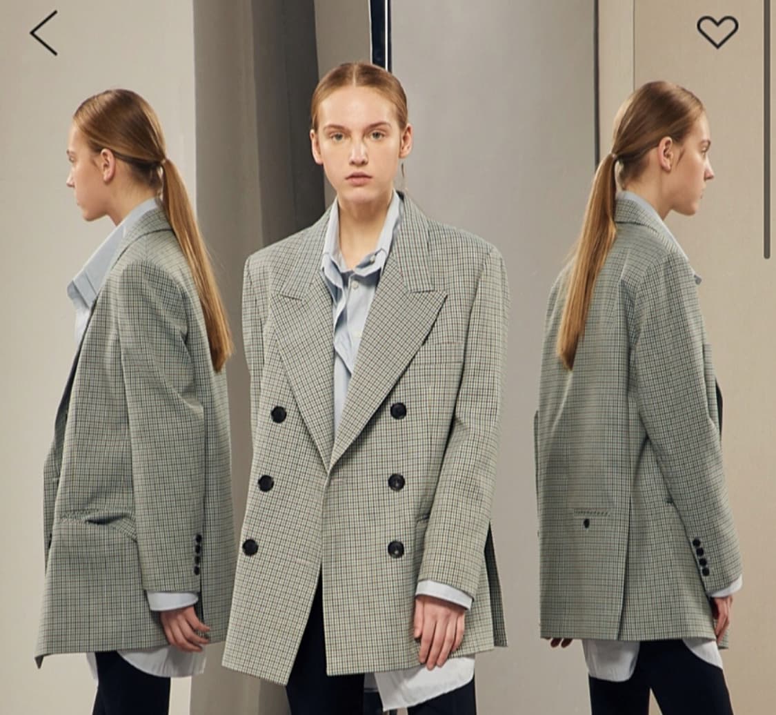 시스템 파리컬렉션 세미오버핏 체크자켓 55사이즈 상품이미지7