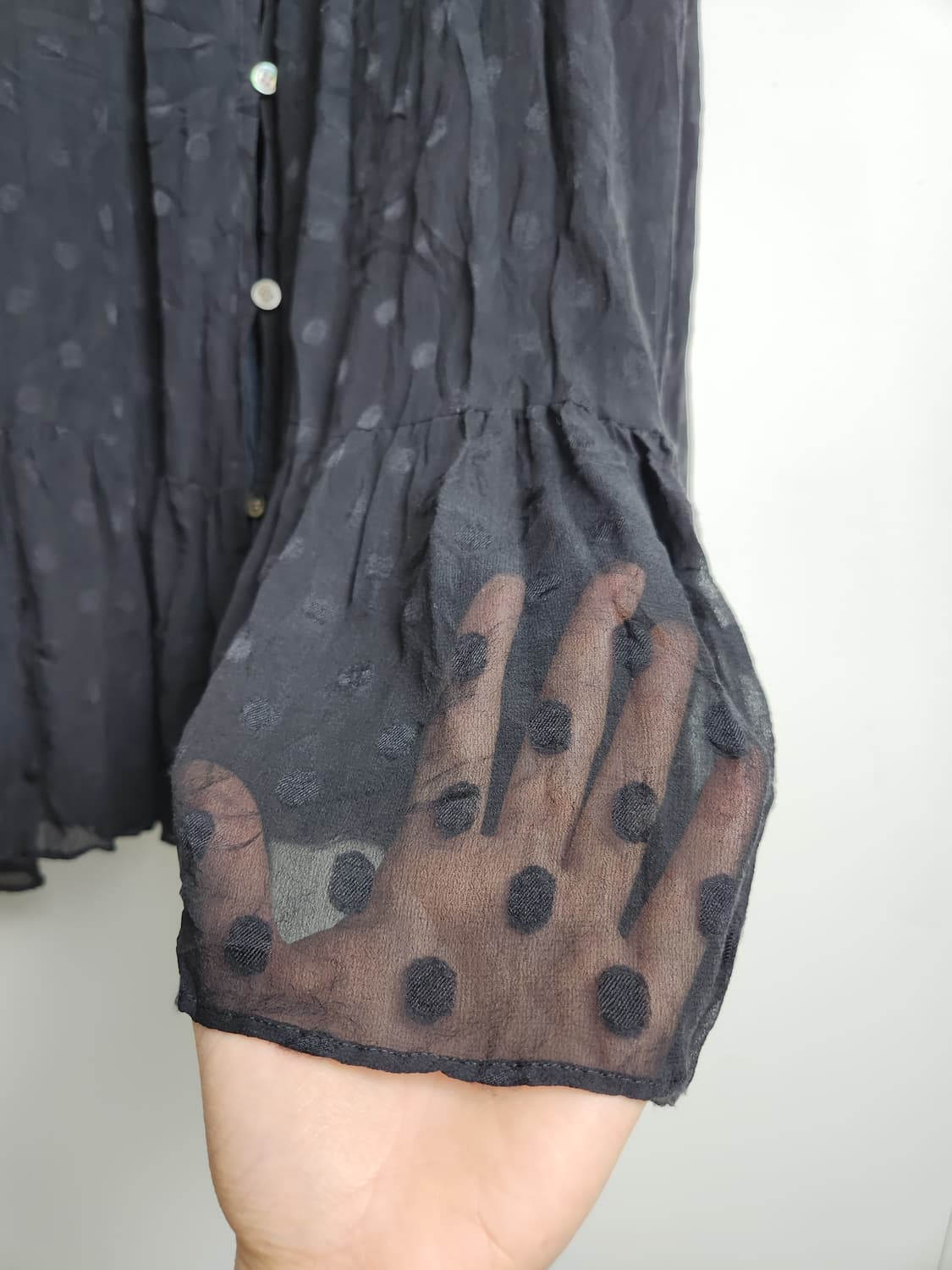 도트 퍼프 롱 블라우스 상품이미지6