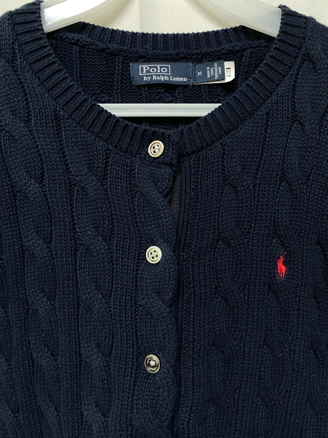 폴로 랄프로렌 케이블 니트 가디건 네이비 M 상품이미지2