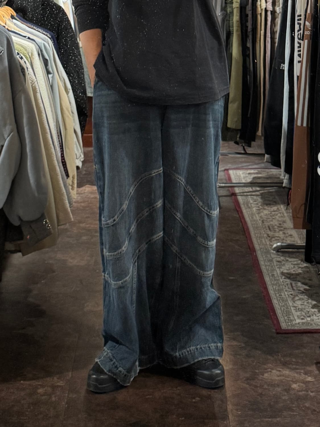 자라 플레어핏 바이커진 와이드 데님팬츠 34 상품이미지2