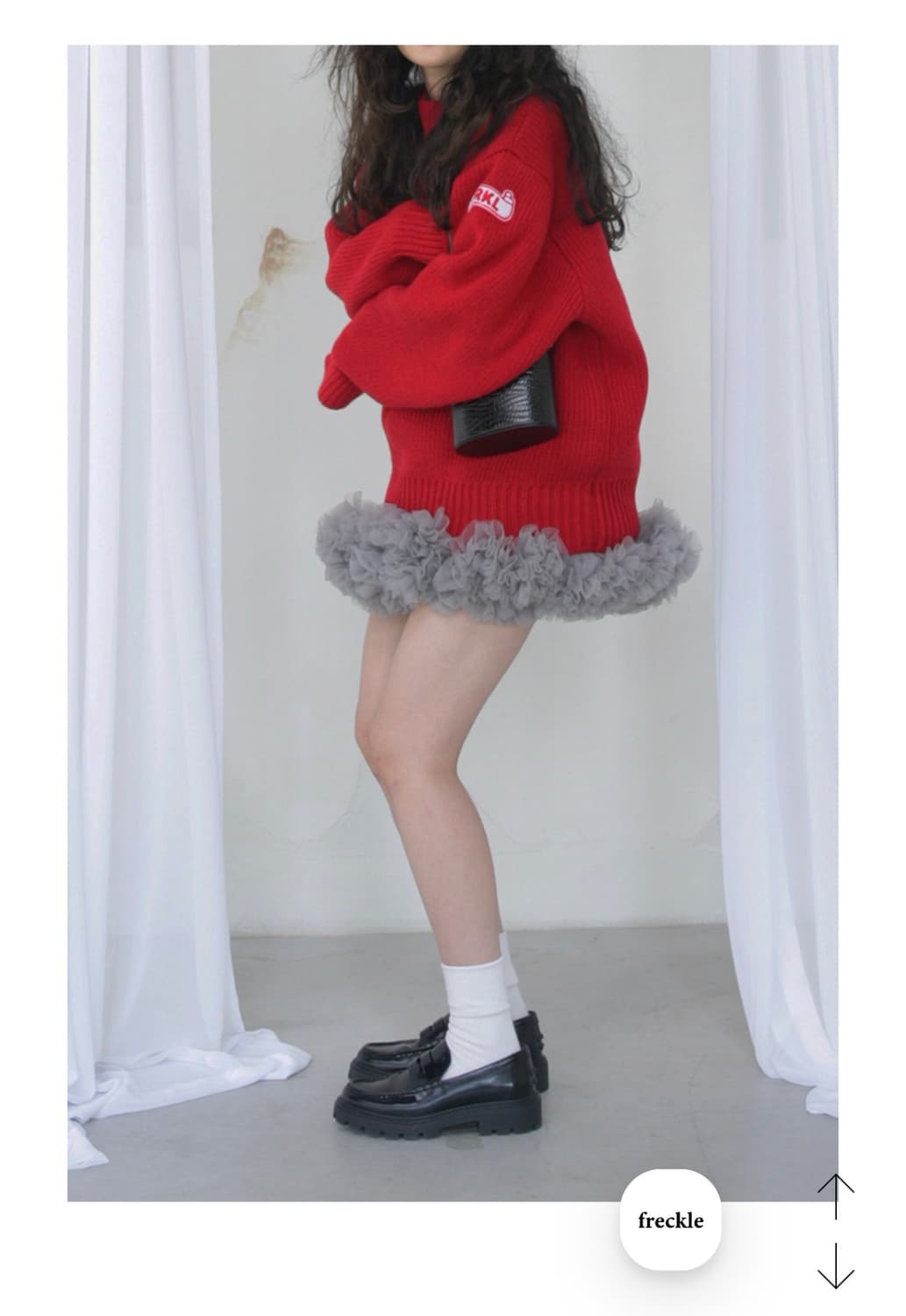 프레클 벌키 니트 레드 상품이미지3