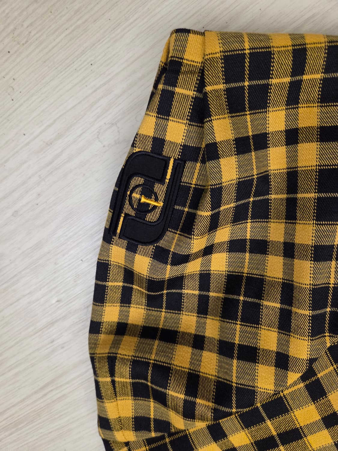 FJ 골프웨어 옐로우 체크 셔츠 자켓/스커트 세트 상품이미지3