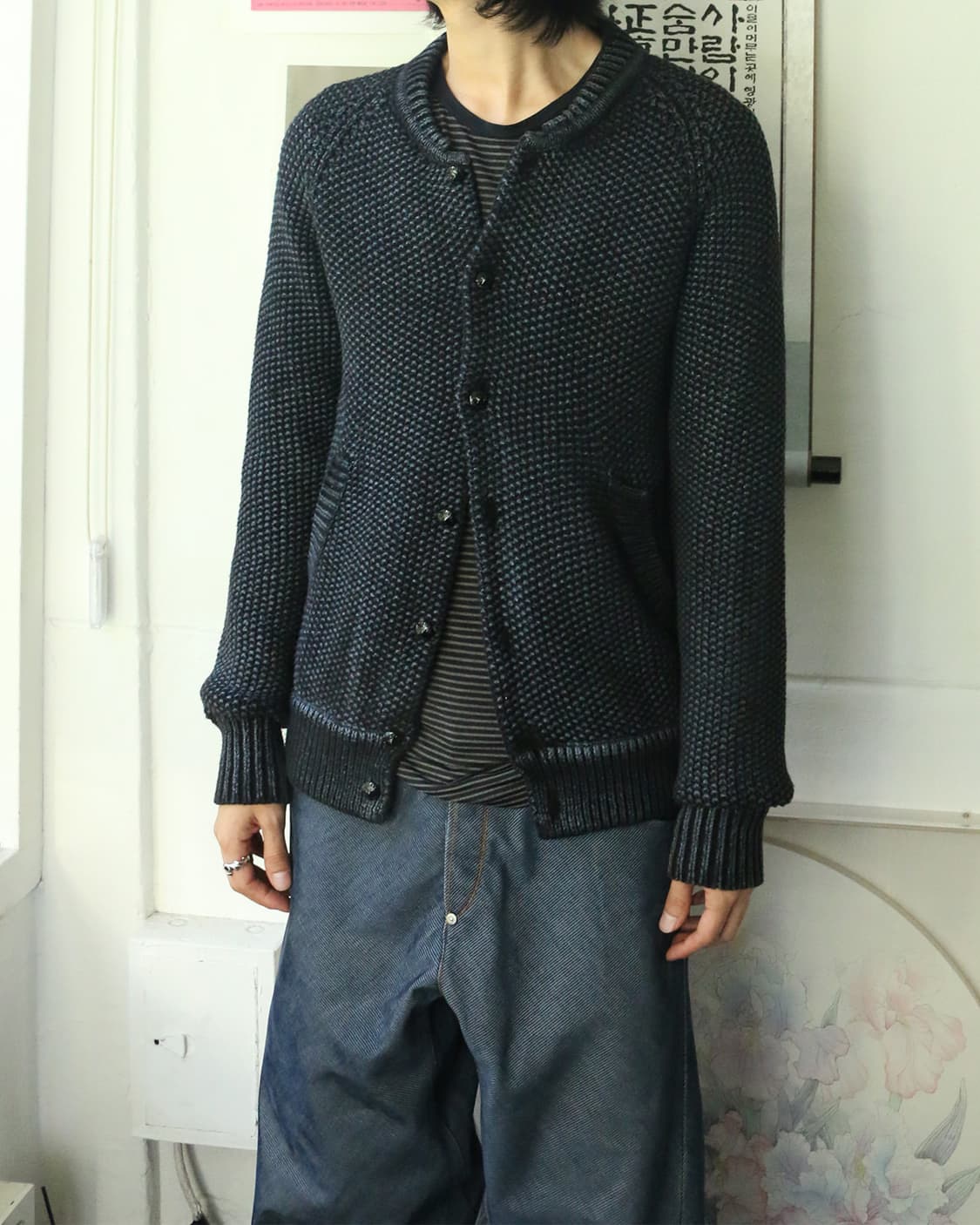 디젤 네이비 바시티 가디건 상품이미지2