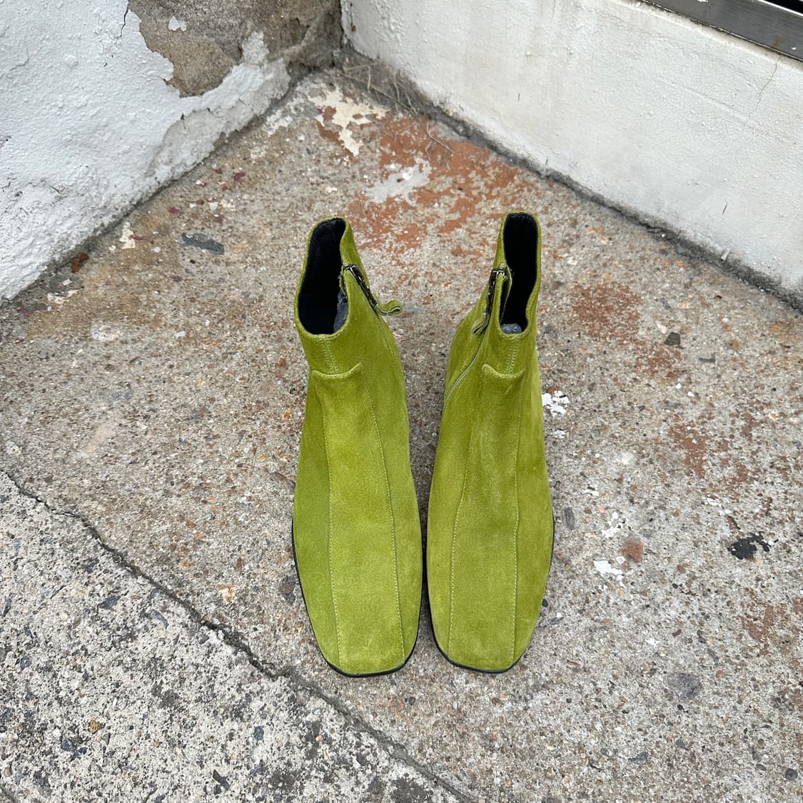 00s *rare 데드스톡 세상품 프라다 스포츠 그린 스웨이드 부츠 상품이미지3