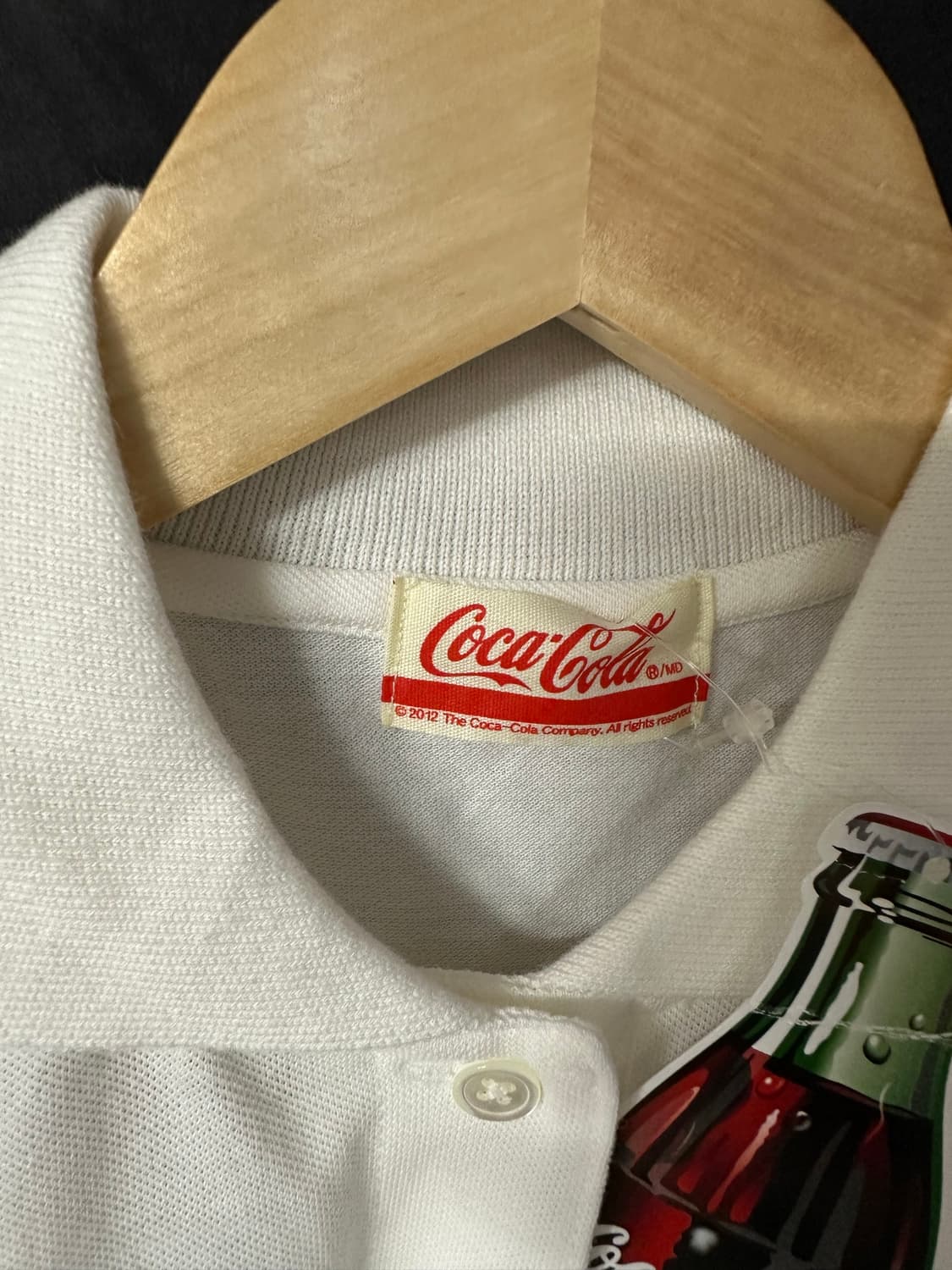 코카콜라 일본 한정 라인스톤 보틀 폴로셔츠 M Made in Japan 상품이미지3
