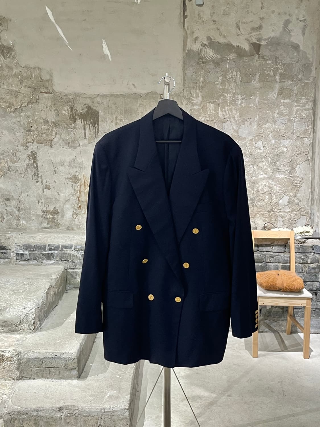 이브 생로랑 뿌르 옴므 다크 네이비 1B 금장 블레이저 상품이미지1