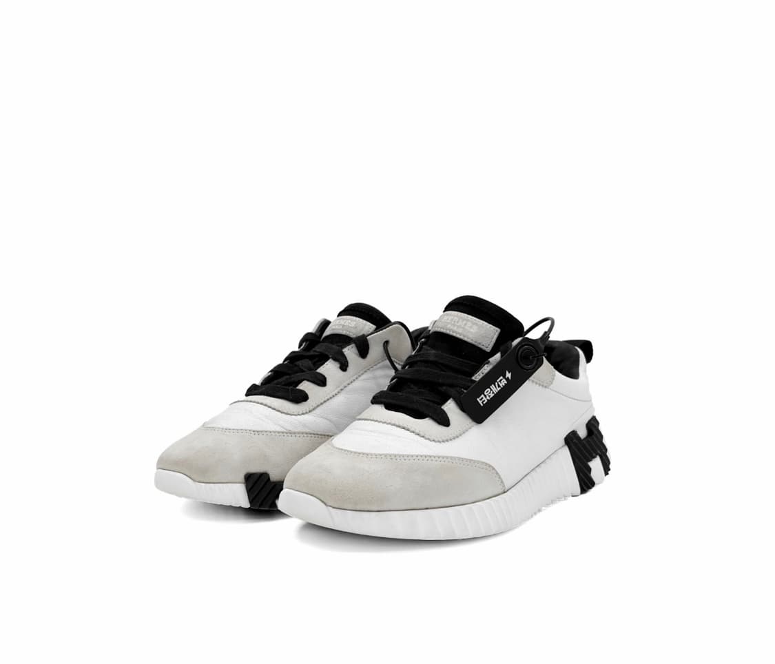 [38] 에르메스 여성 바운싱 카프스킨 스웨이드 스니커즈 블랑 누아 상품이미지3