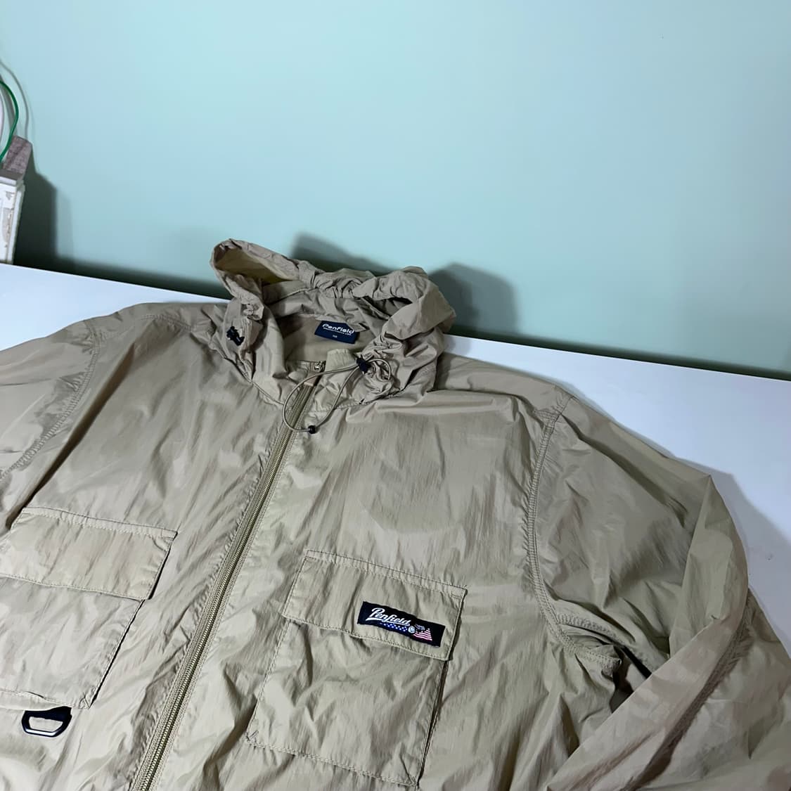 L 105 펜필드 딥베이지 4포켓 히든후디 나일론 경량바람막이 상품이미지3