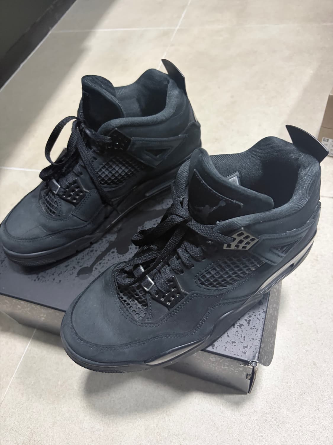 나이키 에어 조던 4 레트로 M - 블랙:라이트 그래파이트:블랙 280 상품이미지5