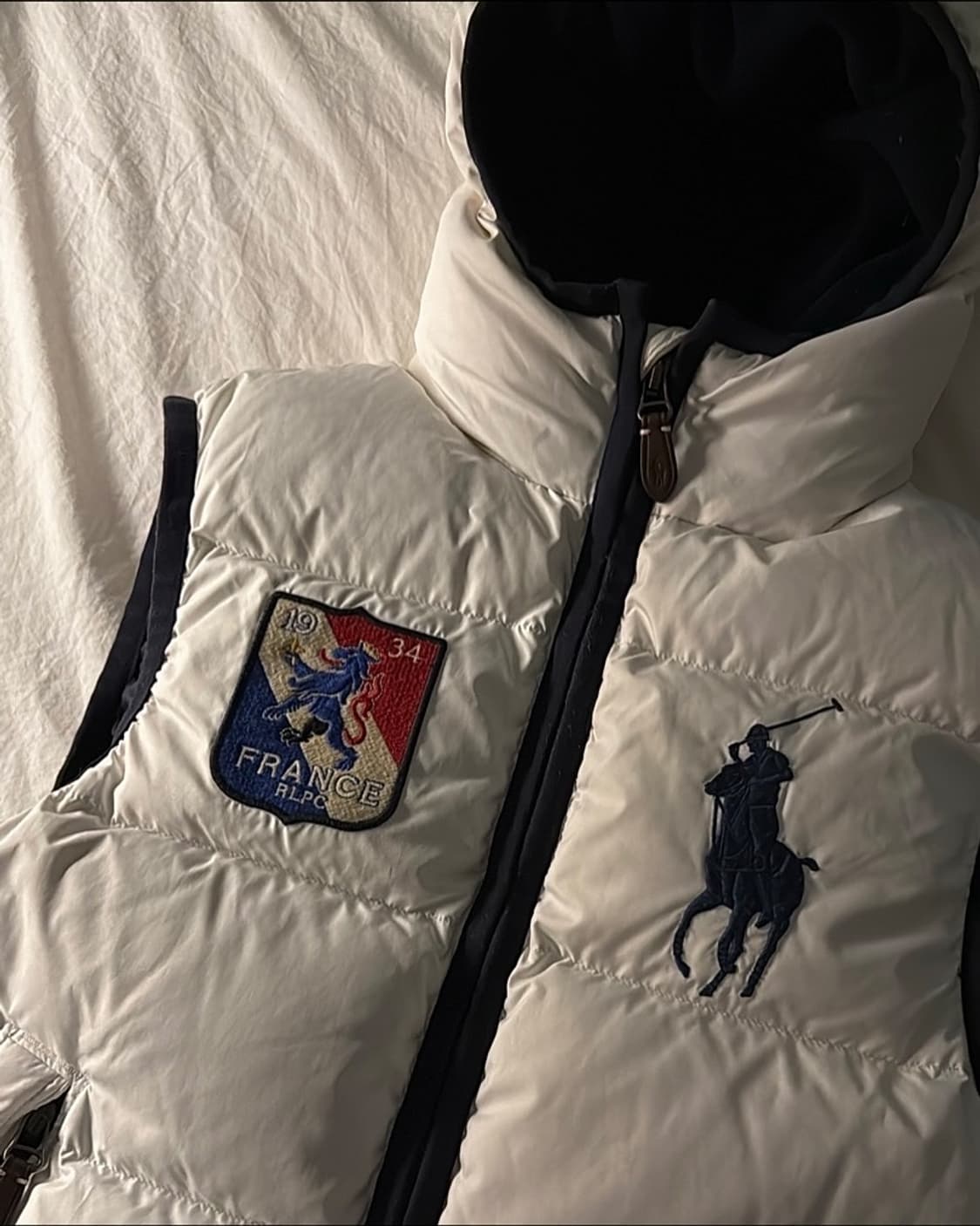 폴로 빅포니 프랑스 조끼 패딩 S 화이트 상품이미지1