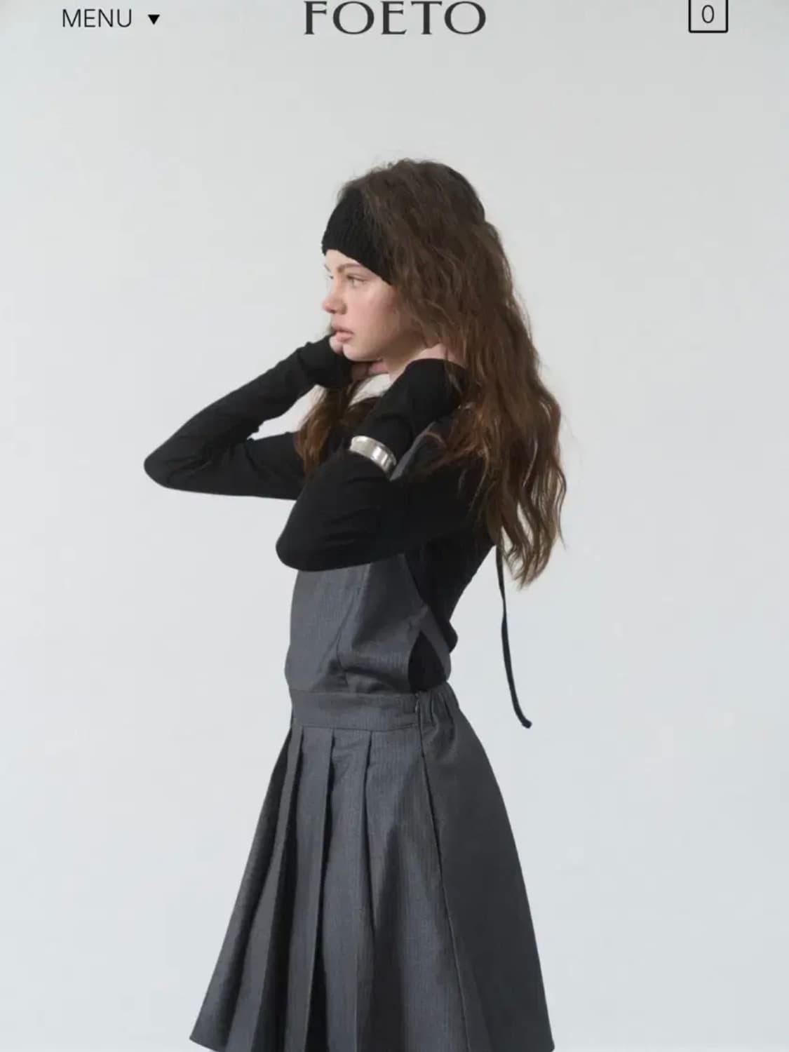 FOETO 스트라이프 플리츠 드레스 상품이미지1