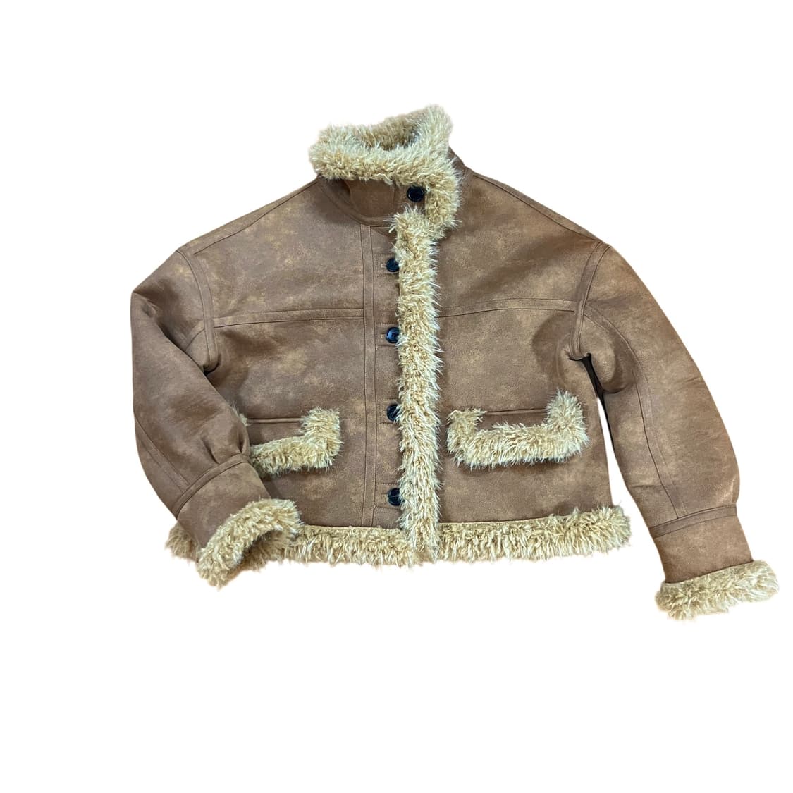 Twee 트워 오블린 스웨이드 무스탕 자켓 브라운 상품이미지4