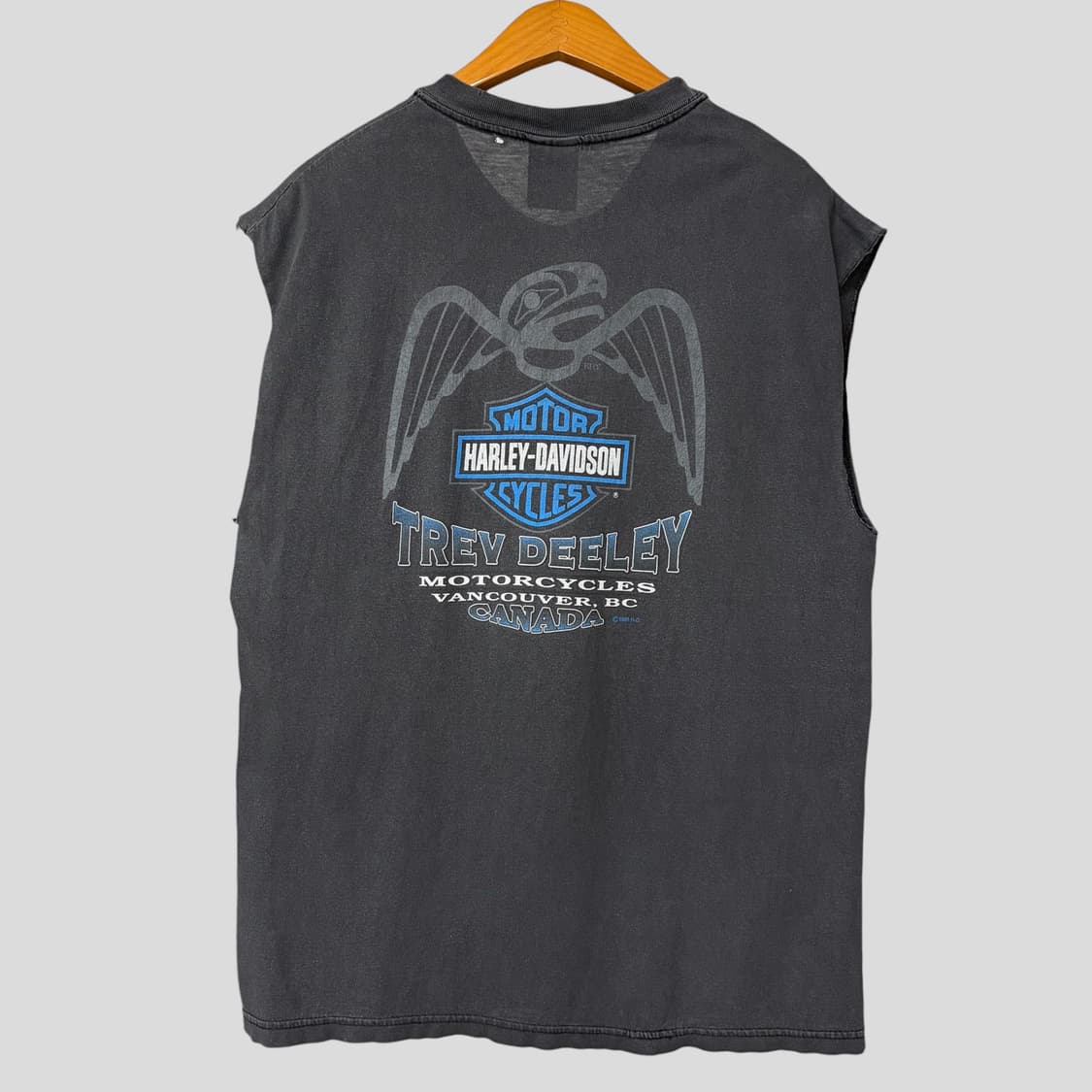 (L)90s 할리데이비슨 컷팅 슬리브리스 상품이미지7