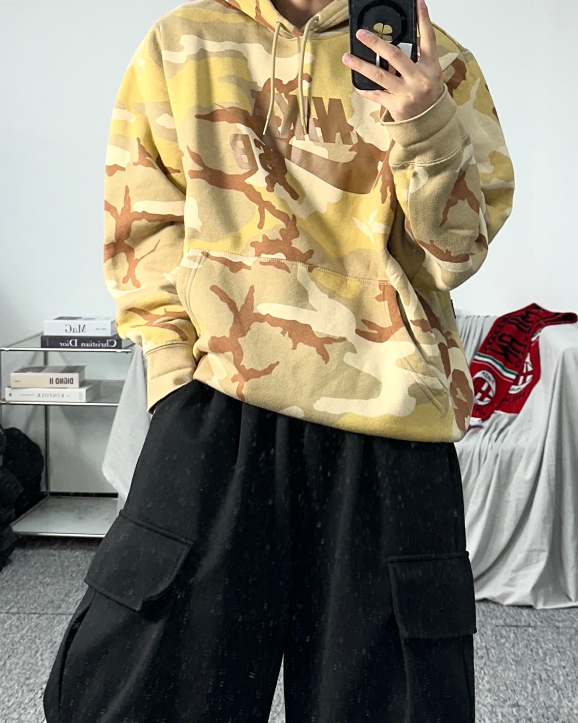 나이키 SB 베이지 카모 후드티 2XL 상품이미지3