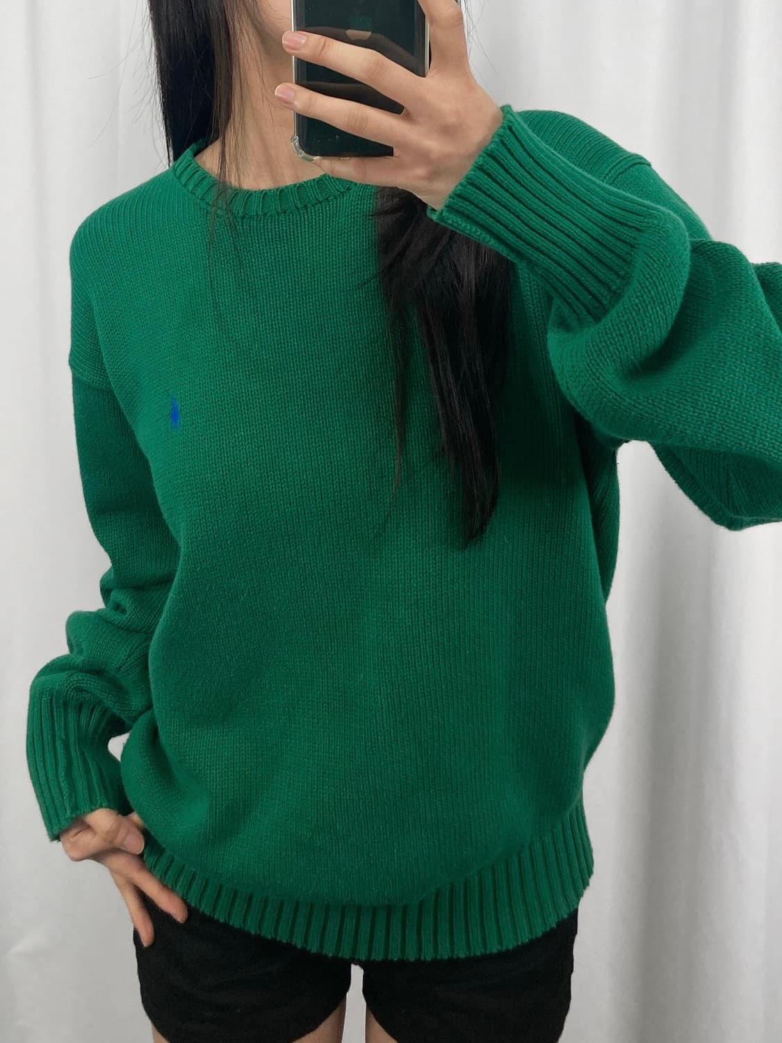 폴로 그린 코튼 니트 상품이미지3