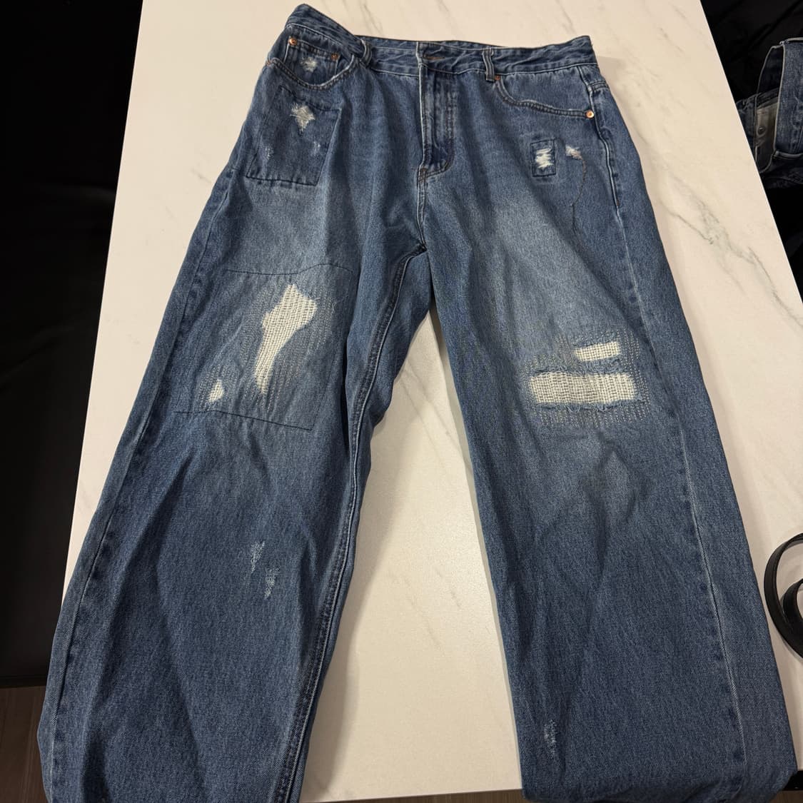 유니폼브릿지 34 xl 디스트레스드 데님 팬츠 12oz 인디고 워시드 X 상품이미지5