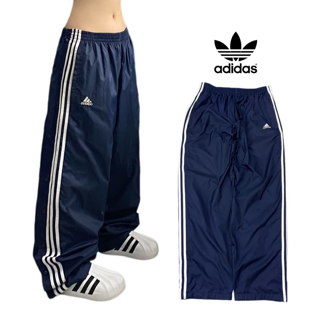 아디다스 90s 삼선 올드스쿨 버튼 바람막이 트랙팬츠 상품이미지1