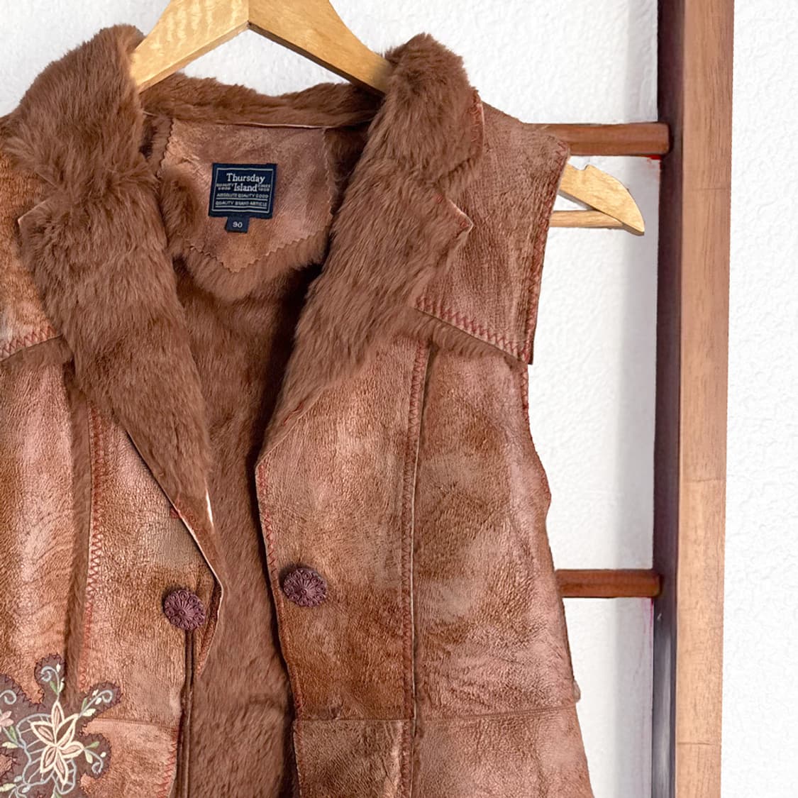 [THURSDAY ISLAND] 초원 앤티크 시어링 베스트 상품이미지2