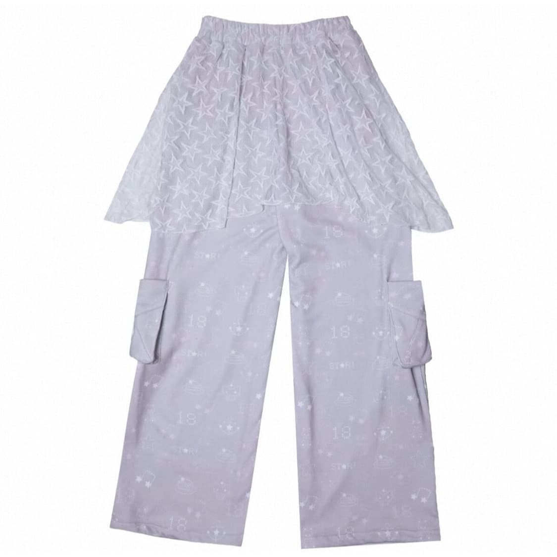 구매) Hashtag DDD 드림코어 레이스 스타 페이크 투피스 팬츠 상품이미지2