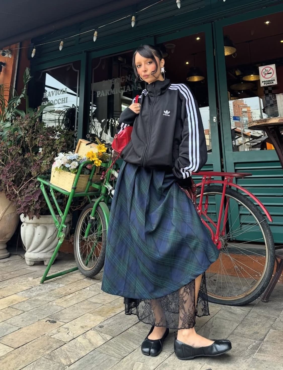 Check unbalanced skirt 상품이미지4