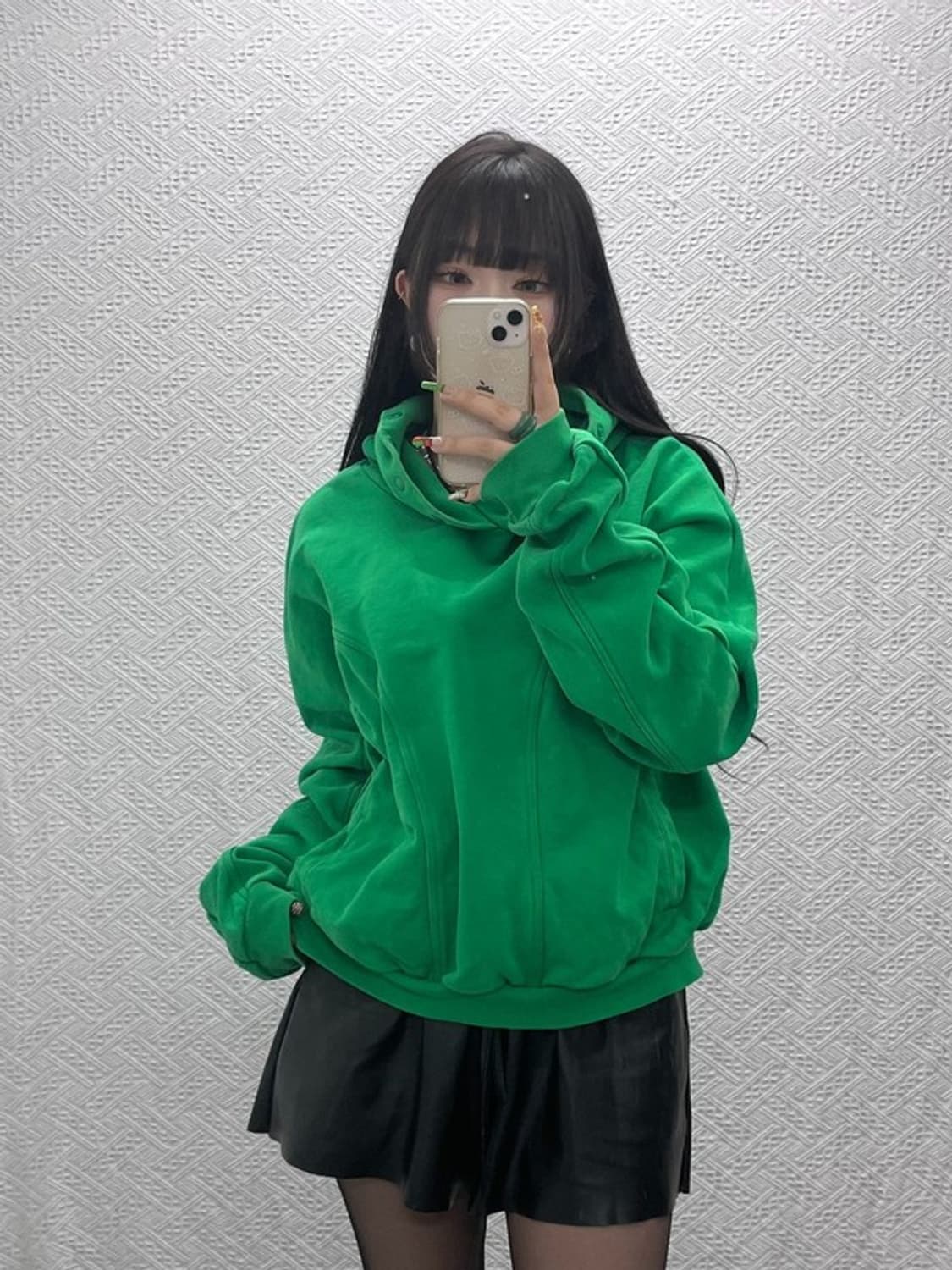 그레일즈 레트로 힙합 지오메트리 그린 후드티 2 C09580 상품이미지2