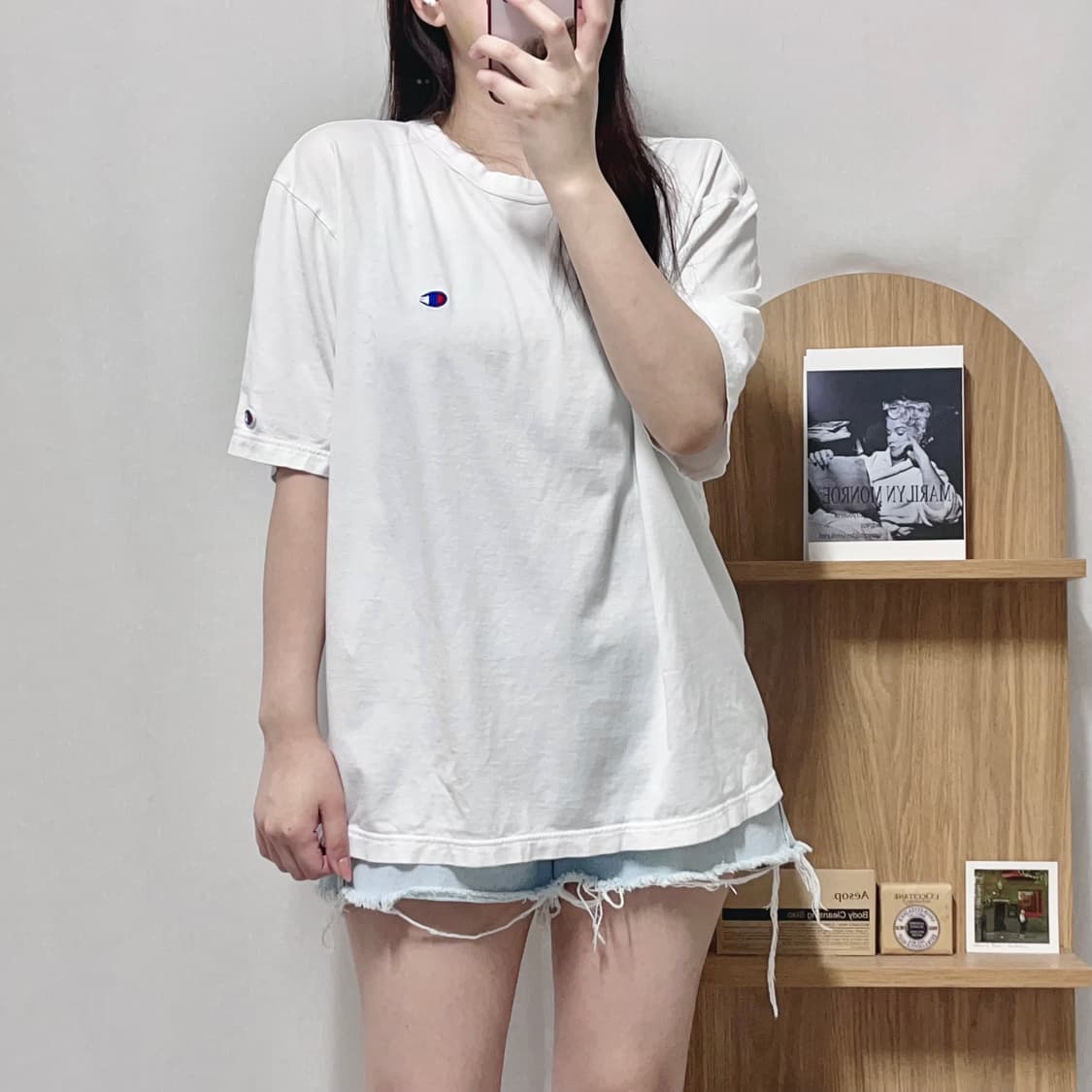 [정품] 챔피온 화이트 투로고 후들핏 반팔티 [ XL ] 상품이미지2