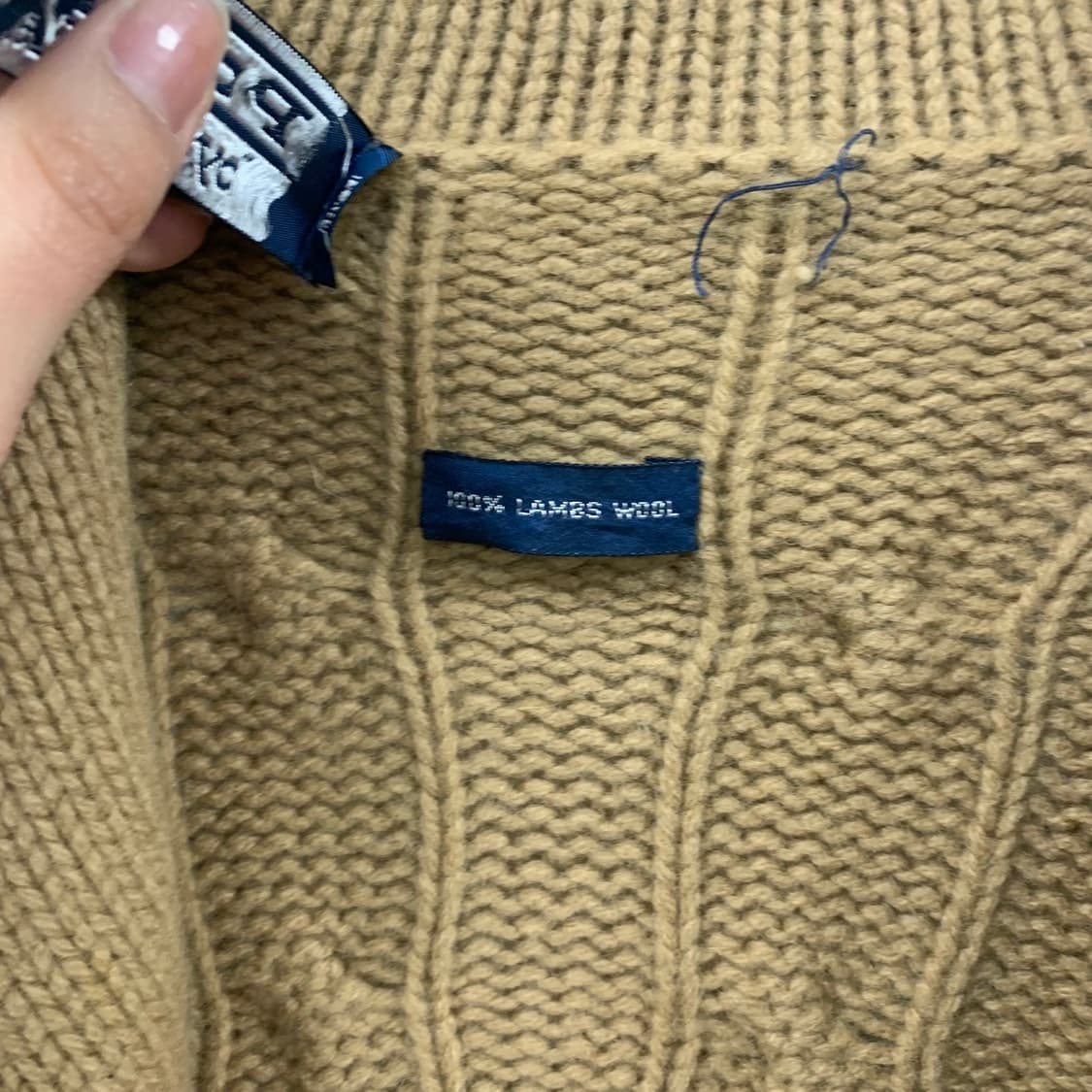 폴로 랄프로렌 베이지 숄카라 케이블 니트 가디건 상품이미지4
