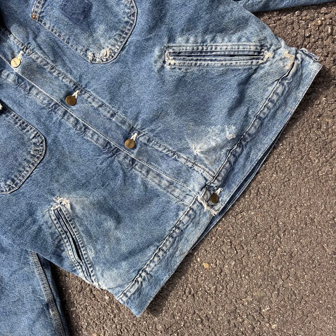 90년대 미국 칼하트 파일 라인드 데님 초어 자켓 상품이미지5