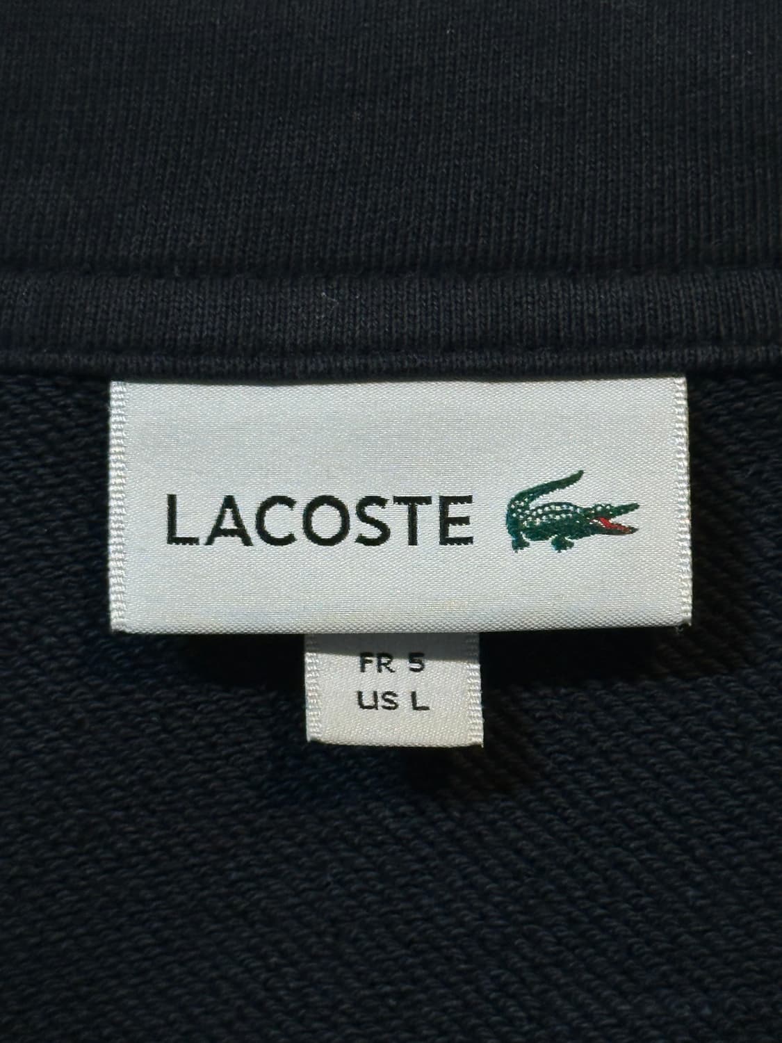 라코스테 LACOSTE 동일드방레 신형 하프 반집업 맨투맨 블랙 상품이미지4