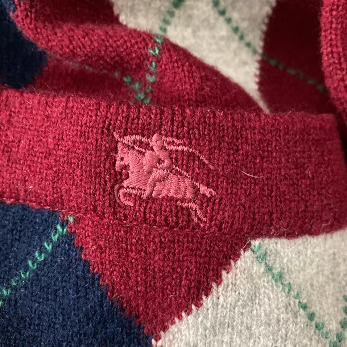 바버리 버건디 아가일 가디건 상품이미지3