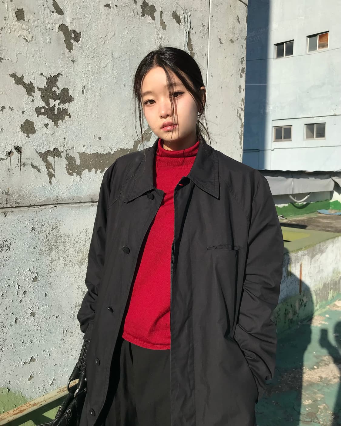 미니멀 블랙 코트 상품이미지5