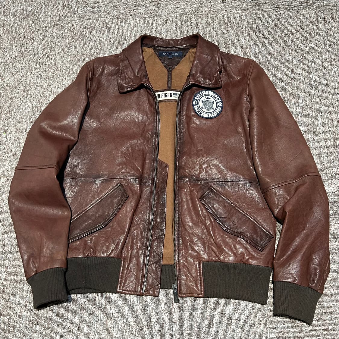 S) 타미힐피거 리얼레더 염소가죽 가죽자켓 레더자켓 상품이미지4