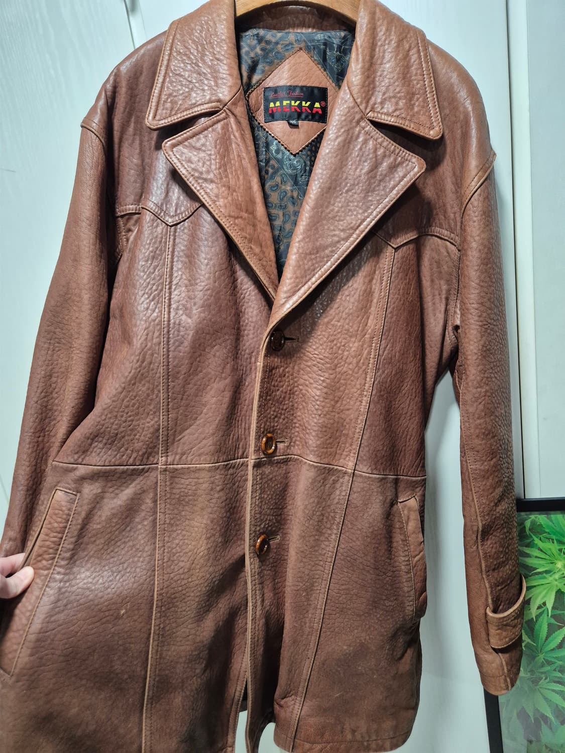 MEKKA 빈티지 브라운 가죽 코트 상품이미지2
