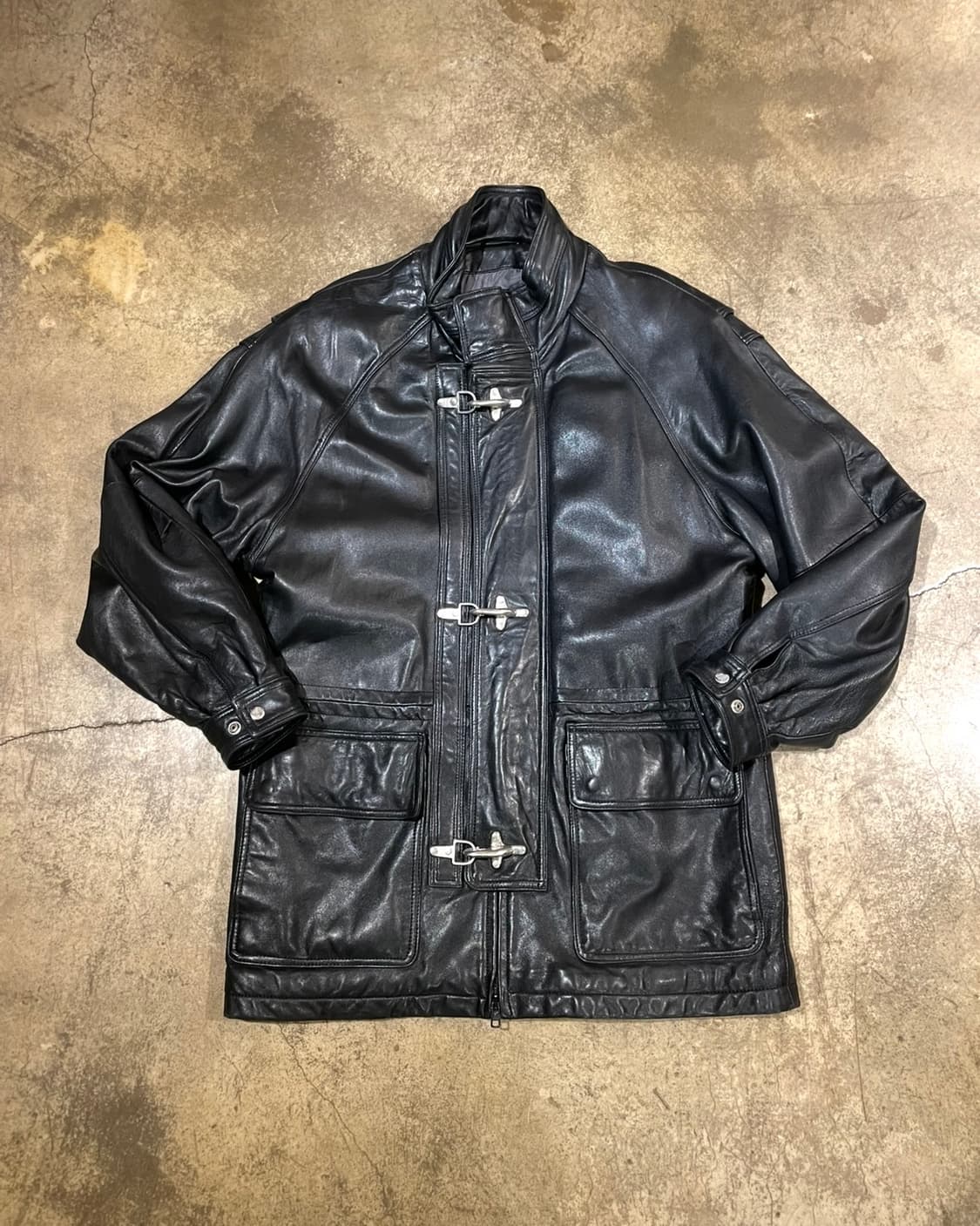 80’s 소가죽 파이어맨 코트 상품이미지1