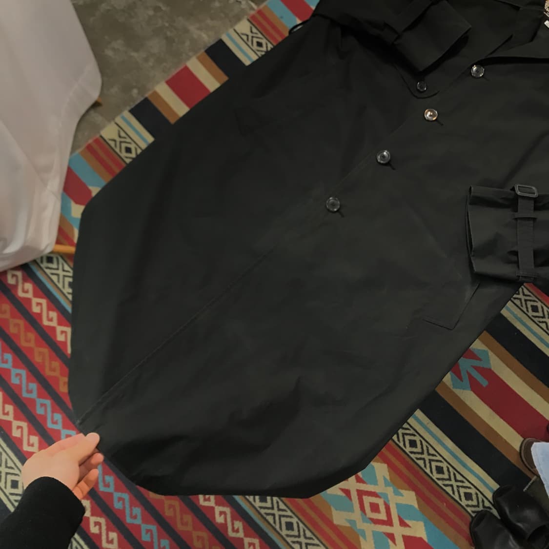 런던 포그 블랙 맥시 롱 트렌치코트 남성 102 105 여성 오버핏 상품이미지4