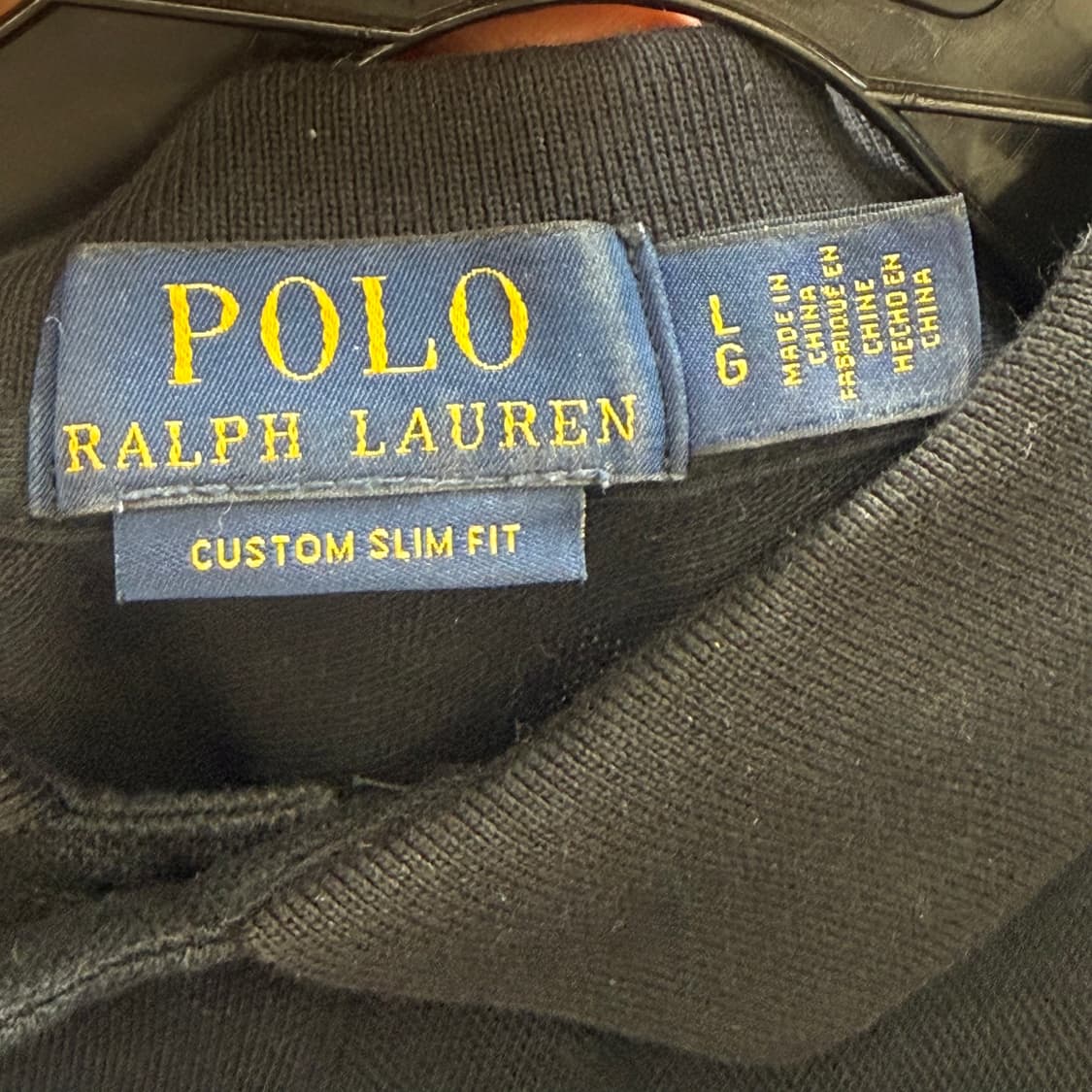 L 폴로랄프로렌 커스텀 슬림핏 블랙 카라 반팔티 상품이미지4