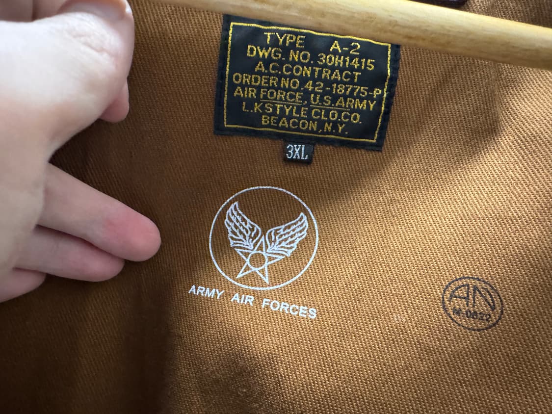 VELUOKLDLY A-2 가죽자켓 3XL 상품이미지4