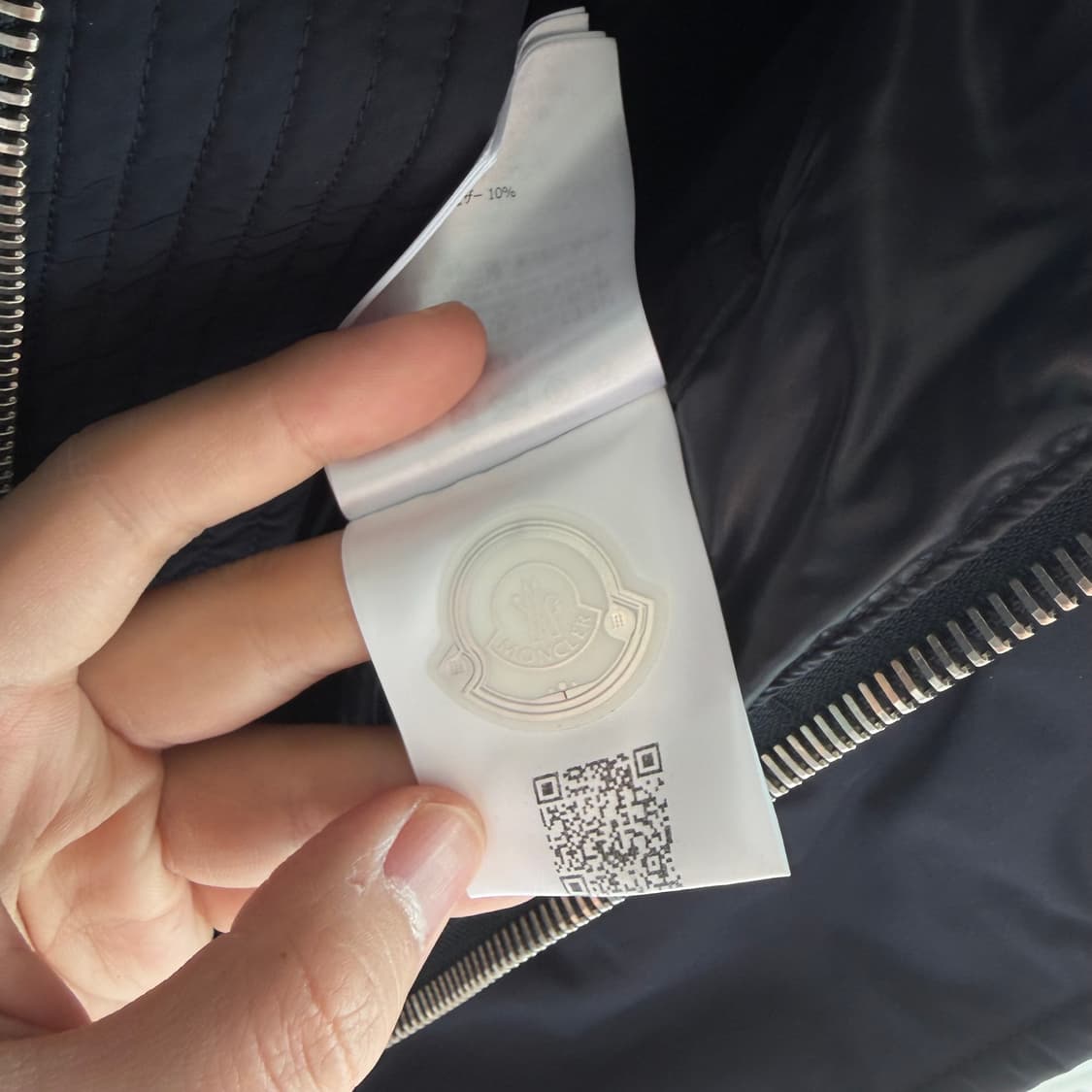 새상품[6]몽클레어 데디온 로고 패딩 네이비 상품이미지5